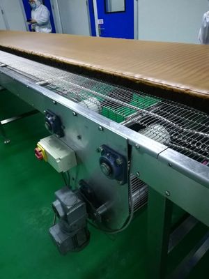 Servo Motor Curved Conveyor Sliced Sponge Cake Baking Equipment